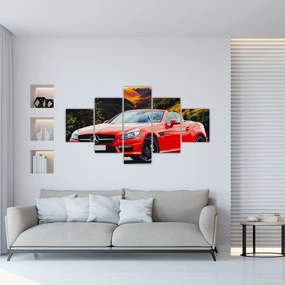 Tablou - Mercedes roșu (125x70 cm), în 40 de alte dimensiuni noi