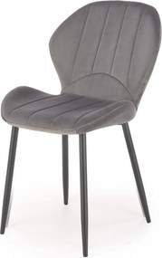 Scaun K538, gri/negru, stofa catifelata/metal, 48x57x85 cm