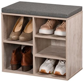 Dulap pantofi cu scaun, 5 compartimente, MDF, Kesper