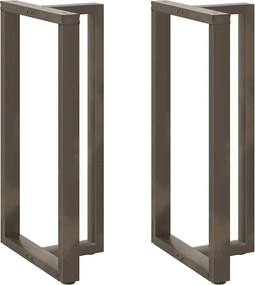 vidaXL Picioare de masă de bar în formă de T, 2 buc., negru, 60x35x(110-111) cm, oțel