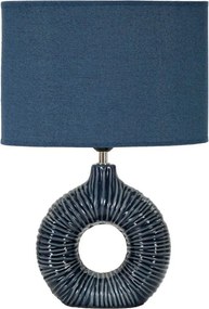 Veioză albastră din ceramică cu abajur textil (înălțime 43 cm) Seta – Mauro Ferretti