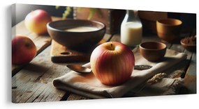Tablou natură moartă rustică cu măr