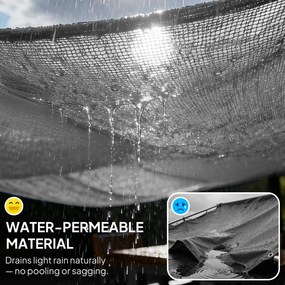 Outsunny Copertină Triunghiulară Anti-UV și Respirabilă cu Cârlige D, Velă de Umbră din HDPE, 5x5x5 m, Alb și Albastru | Aosom Romania