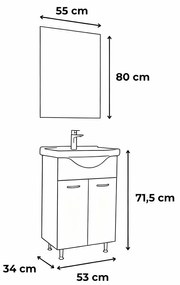 Ruben Prime 55 mobilier de baie complet Alb