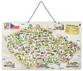 Harta magnetică Woody a Republicii Cehe 3in1