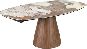 Masa extensibila design LUX Porcelain Marble 130-190cm
