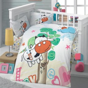 Lenjerie de pat pentru copii Cotton Box 170PTK2005, 4 piese, Cotton Ranforce, Plic 100x150 cm, Cearceaf 100x150 cm, Perne 35x45 cm, Multicolor