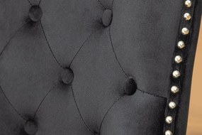 Set 2 scaune Stil Baroc, Catifea, Negru, CASTLE