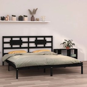 3105684 vidaXL Cadru de pat Super King, negru, 180x200 cm, lemn masiv