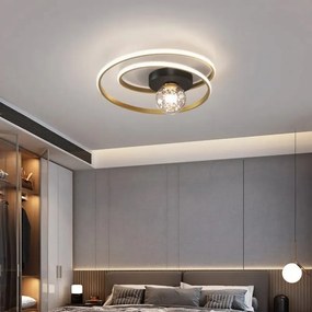 Lustra LED Cu Telecomanda, Elit's EsnL7677-450BK+GD, 90w-6w