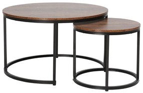 Set 2buc mese de cafea Cayera (nuc + negru) . 1116278