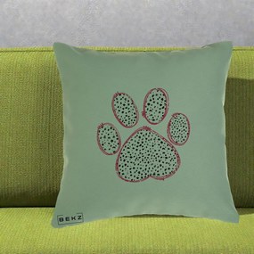 Perna Personalizata Labuta Dalmatian Roz Neon, 40x40 cm, Verde, Husa Detasabila, Perna Inclusa, BEKZ®