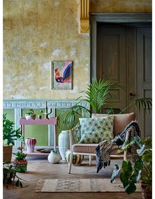 Pătură verde/bej din bumbac reciclat 130x160 cm Ugento – Bloomingville