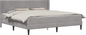 vidaXL Cadru de pat cu saltea Gri deschis 200 x 200 cm Catifea