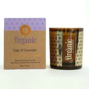 Organic Sage &amp; Lavender 200 g în sticlă cufolie aurie