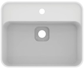 Lavoar semi-incastrat alb 50 cm, dreptunghiular, cu orificiu baterie, Ideal Standard Strada II