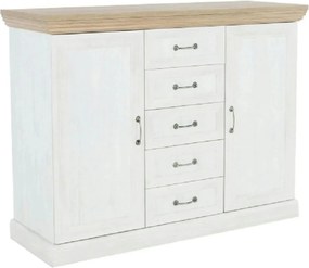 Comoda ROYAL K2D, PAL, pin nordic/stejar sălbatic, 127x46X98 cm