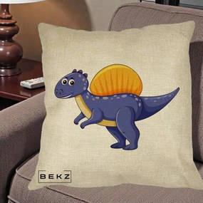 Perna Decorativa Spinozaur Kawaii, 40x40 cm, Crem, Husa Detasabila, Perna Inclusa, BEKZ®