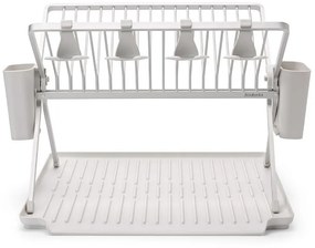 Uscator de vase pliabil Brabantia SinkSide 1004152, Suport pentru ustensile, Rezistent la coroziune, Gri deschis