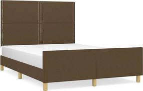 vidaXL Cadru de pat fără saltea, maro închis, 140x200 cm, textil