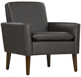 HOMCOM Fotoliu de Mobilier Capitonat, Fotoliu Modern din Imitație de Piele și Lemn, 75x78x81 cm, Maro