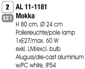 Stalp de gradina cu protectie IP54 Teiko, H-80cm