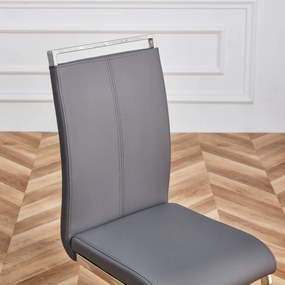 Set de 4 scaune de sufragerie cantilever, Gri | Aosom Romania