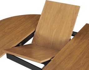 Masă extensibilă de dining, stejar deschis/neagră, 100x100-140x75 cm, ABERO TIP 1