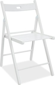 Scaun pliant SMART ll, alb, lemn, 43x40x78 cm