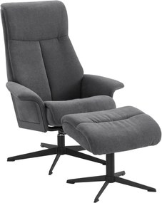 Fotoliu de relaxare + hocker Westby gri 75/84/102 cm