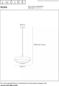 Lucide 21443/35/33 - Pendul pe cablu RUNA 1xE27/40W/230V verde
