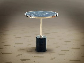 Masuta laterala design modern Dekala negru/auriu SV-258203