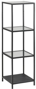 Etajeră neagră din sticlă 35x120 cm Seaford – Actona