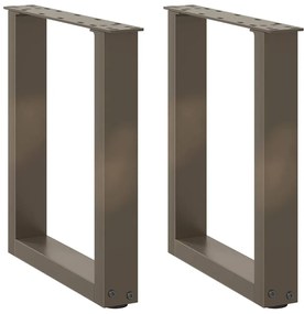 vidaXL Picioare pentru măsuță de cafea în formă de U, 2 buc., oțel natural, 28x(42-43) cm