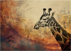 Tablou pe sticlă - Girafă, pictură (70x50 cm)