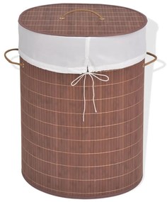 Cos de rufe din bambus, oval, maro 1, Maro, 45 x 35 x 60 cm