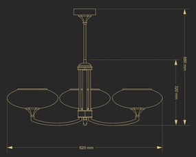 Candelabru 3 brate design clasic realizata manual Decor