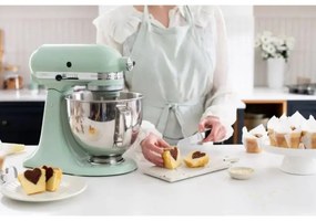 Mixer planetar KitchenAid Artisan Elegance 5KSM125EPT, 300W, 4.8 l, Actionare directa, 10 viteze, Verde deschis