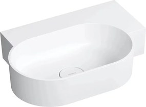 Lavoar suspendat Omnires Ovo M+ finisaj alb mat 55.5 cm dreapta