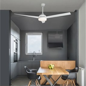 Ventilator de tavan cu telecomanda si iluminat FLOW alb