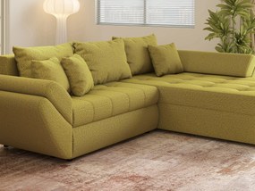 Colțar extensibil dumonde cu ladă de depozitare si sezut confortabil din spuma high-density, Loana Enjoy Green II 270x185 cm