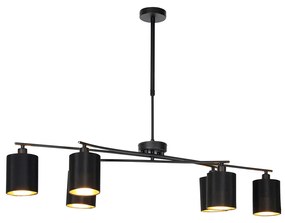 Lampă suspendată inteligentă neagră reglabilă, inclusiv 6 Wifi B35 - Lofty