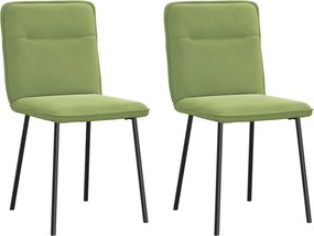 vidaXL Scaune de bucătărie, 2 buc., verde deschis, catifea