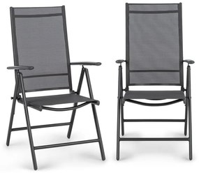 Almeria Garden Chair, scaun pliabil, set de 2 bucăți, 56,5 x 107 x 68 cm, ComfortMesh, antracit
