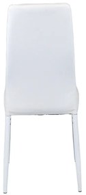 Scaun de masă Tino NOVA, piele textilă albă + metal - alb