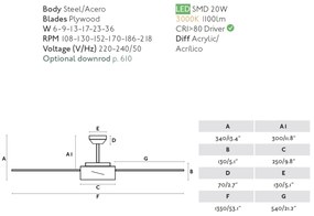 Lustra LED cu Ventilator si telecomanda design modern HYDRA alb