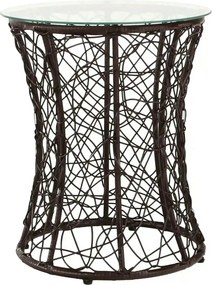 Masa gradina SALMAR NEW, transparent/negru, sticla securizata/rachita