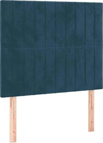 vidaXL Tăblie de pat albastru închis 80x5x118/128 cm catifea