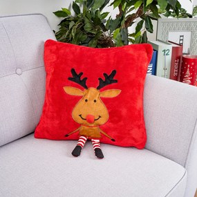 Față de pernă de Crăciun 4Home Happy Reindeer,40 x 40 cm