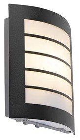 Lampă de perete exterioară neagră IP44 cu senzor crepuscular - Miro